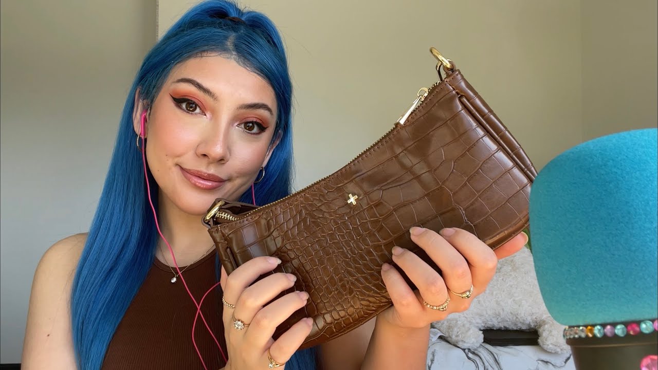 ASMR Purse tapping and scratching 👛💗 ~textured scratching, fast tapping~ | Minimal whispering