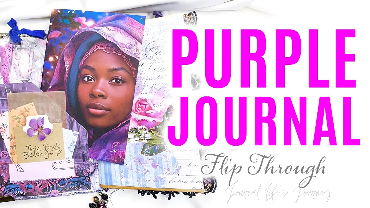 Purple Misprint Upcycled Handmade Junk Journal Flip Through SOLD