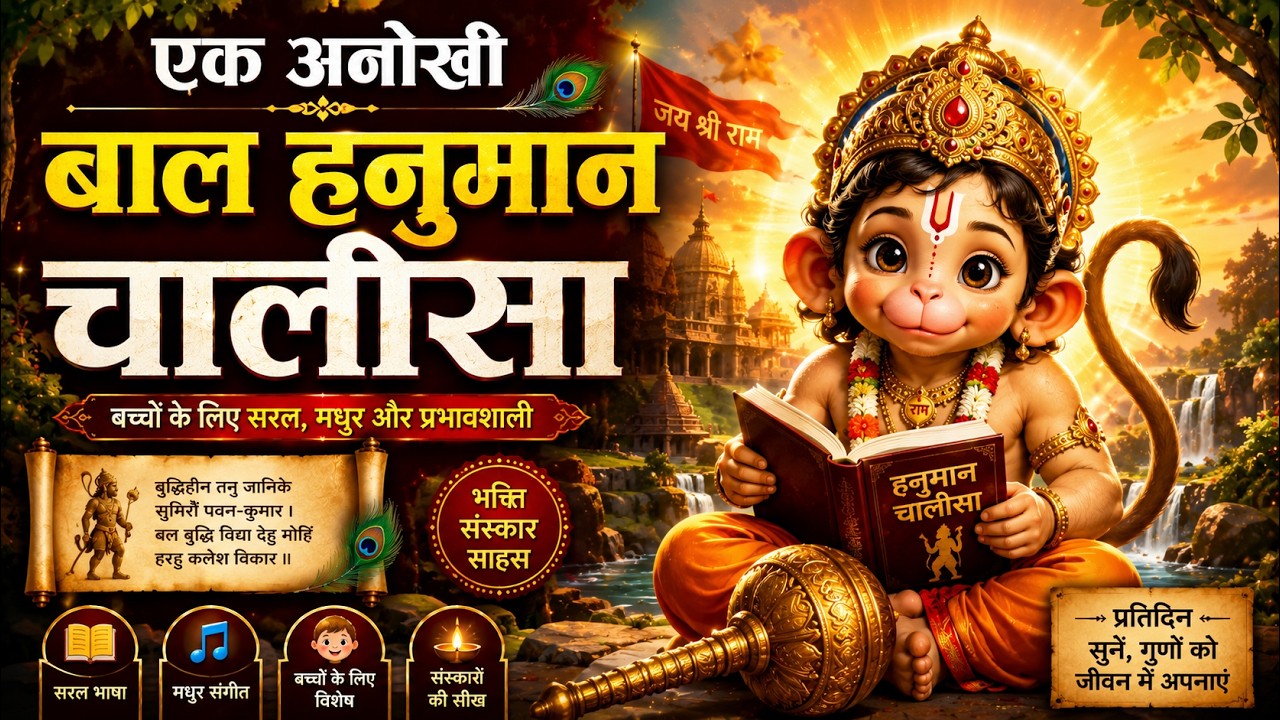 एक अनोखी बाल हनुमान चालीसा | Hanuman Chalisa | Born2Sky #kidspoem #born2sky #hanumanchalisa