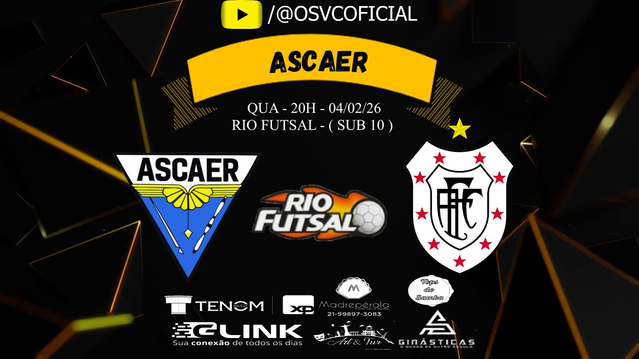 ASCAER X AMERICANO - SUB 10 - RIO FUTSAL - 04/02/26 - QUA - AO VIVO