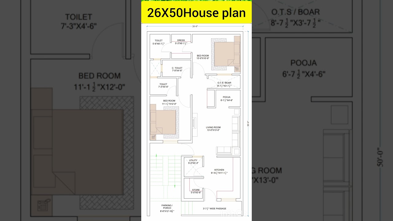 26X50 House plan 🏡|| #shorts #housedesign #houseplan #home #homedesign #shortsfeed #trending