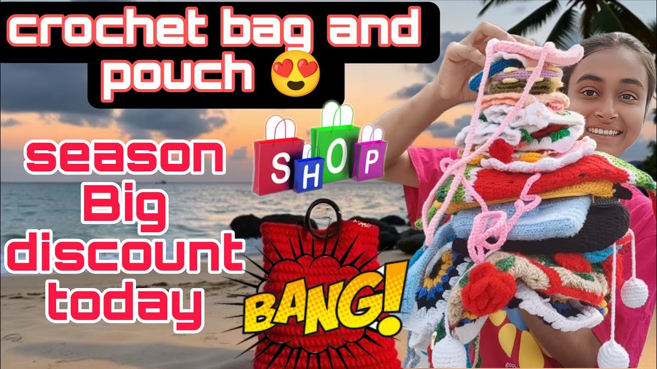 Crochet bag and pouch 😍/ crochet big discount today 👈