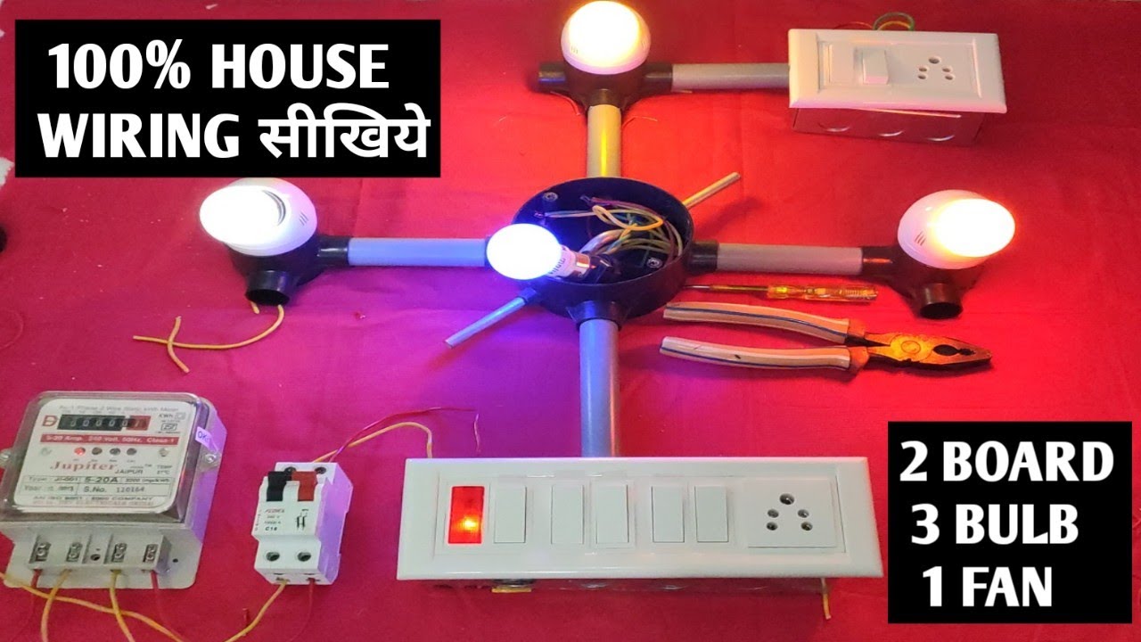 SINGLE ROOM HOUSE WIRING! ELECTRIC WIRING OF SINGLE ROOM! SINGLE PHASE METER CONNECTION