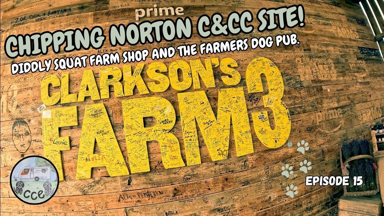 DIDDLY SQUAT CLARKSON'S FARM! THE FARMERS DOG PUB. Camping and Caravanning Club Site. Ep15