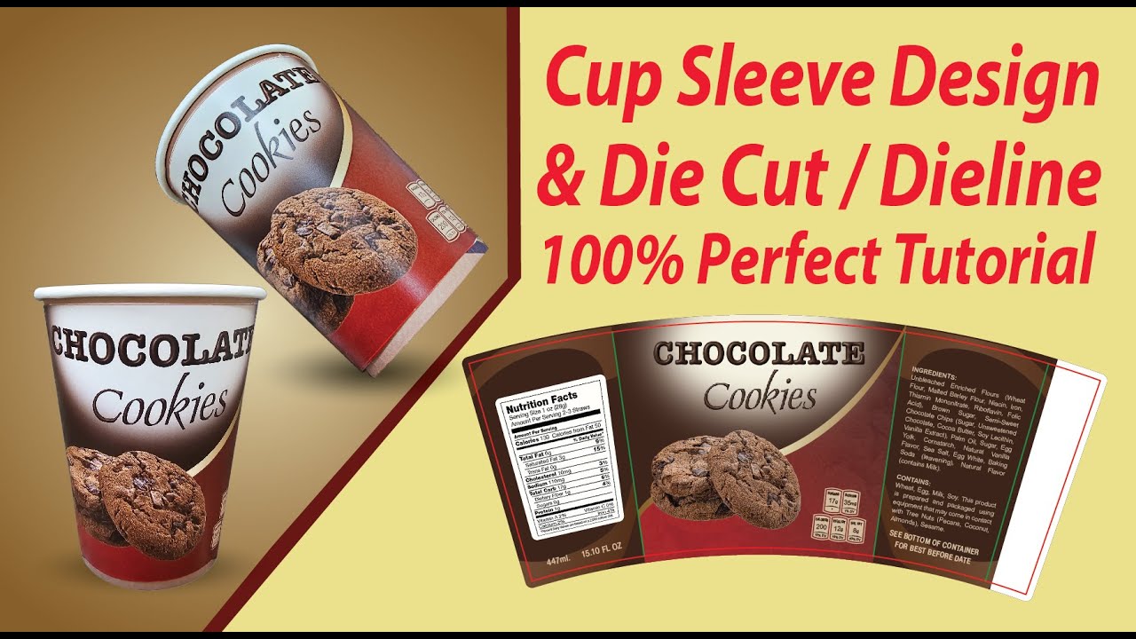 How to Make Perfect Paper Cup Sticker / Sleeve Design with dieline / Template on Adobe illustrator