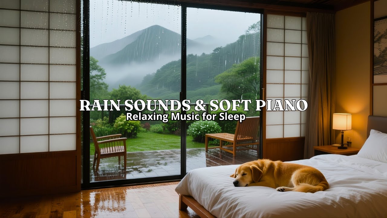 Peaceful Rain Sounds with Piano Music - Relaxing Music for Deep Sleep and Relaxation, Meditation