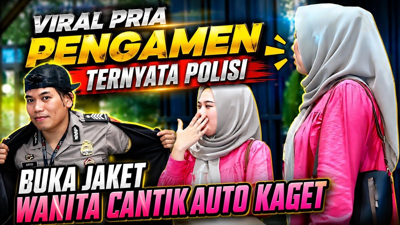 WANITA CANTIK GEMOY INI KAGET SETELAH PRIA PENGAMEN BUKA JAKET TERNYATA 👮