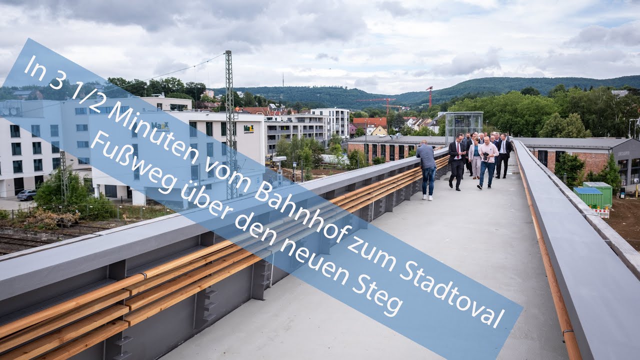 Zu Fuß vom Aalener Bahnhof zum Stadtoval, in 3 1/2 Minuten