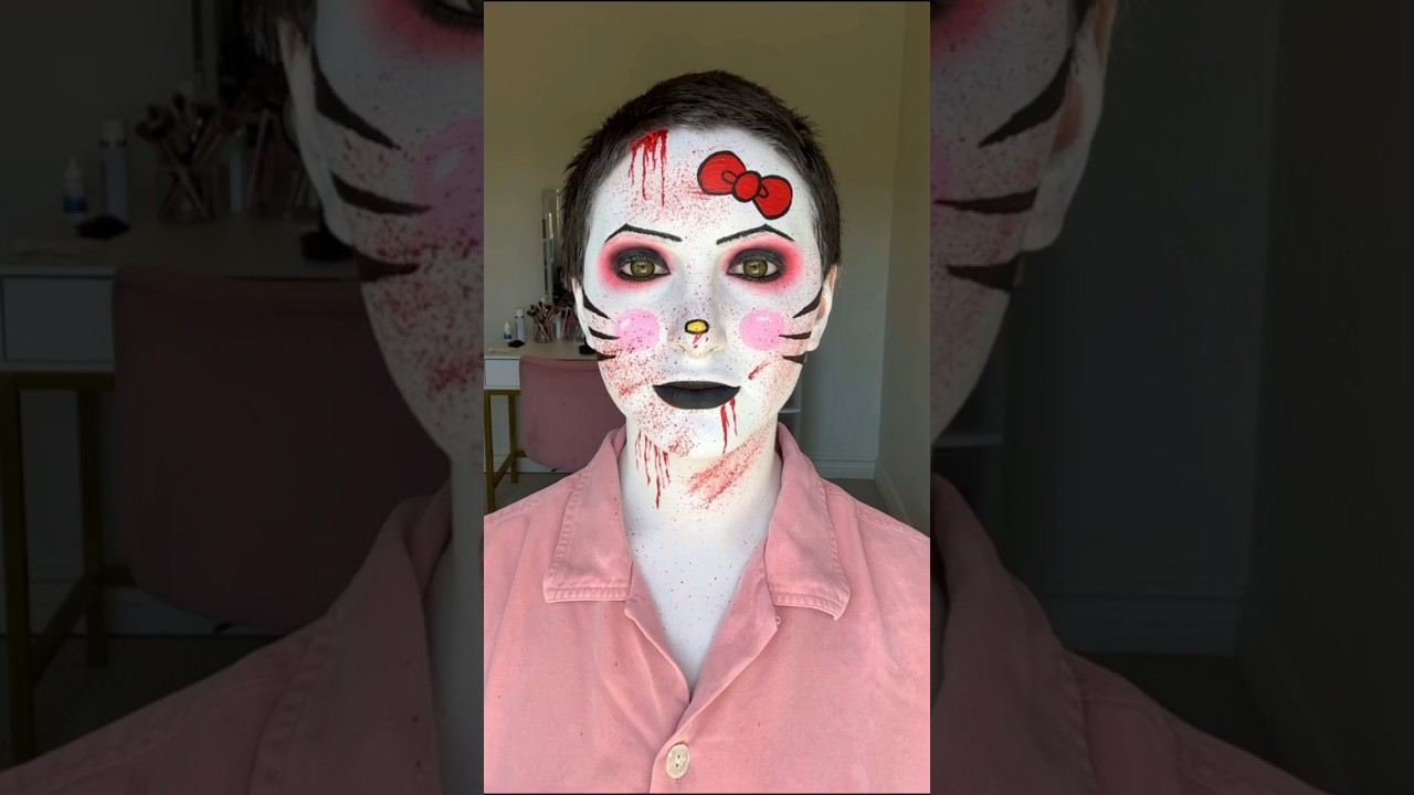 Evil Hello Kitty Cosplay Makeup 👀