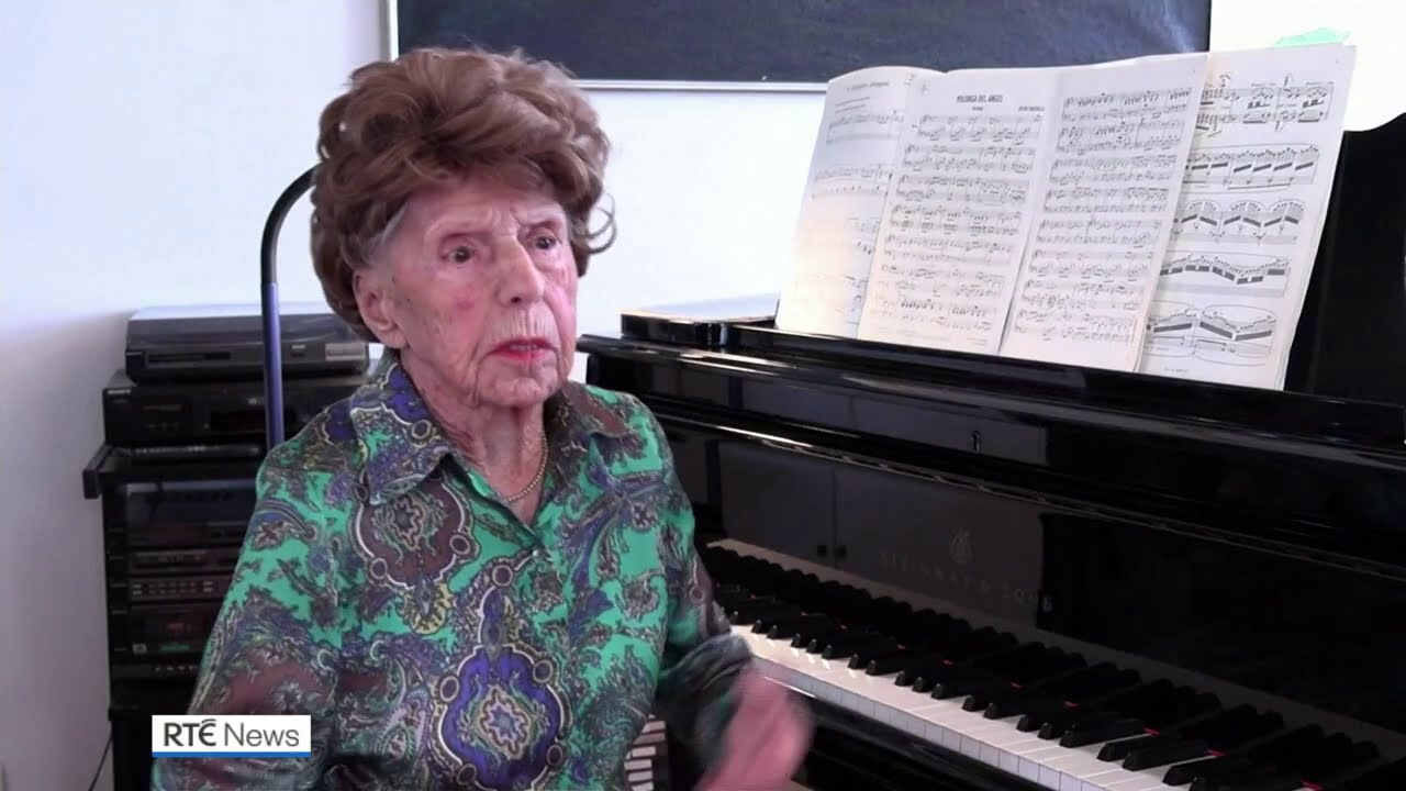 106-year-old French woman passing time in lockdown playing piano