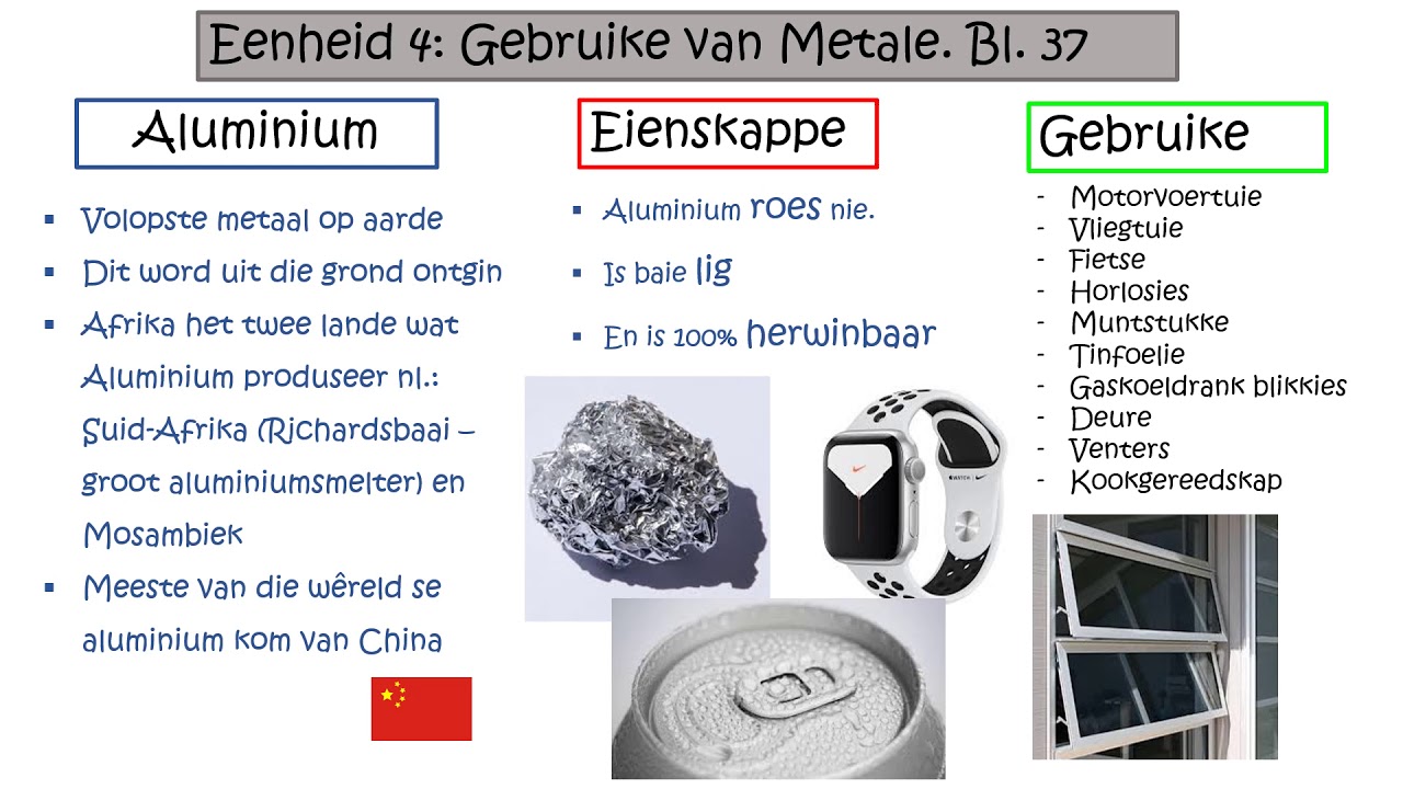 Gr  5 NW Eenheid 4 Gebruike van Metale