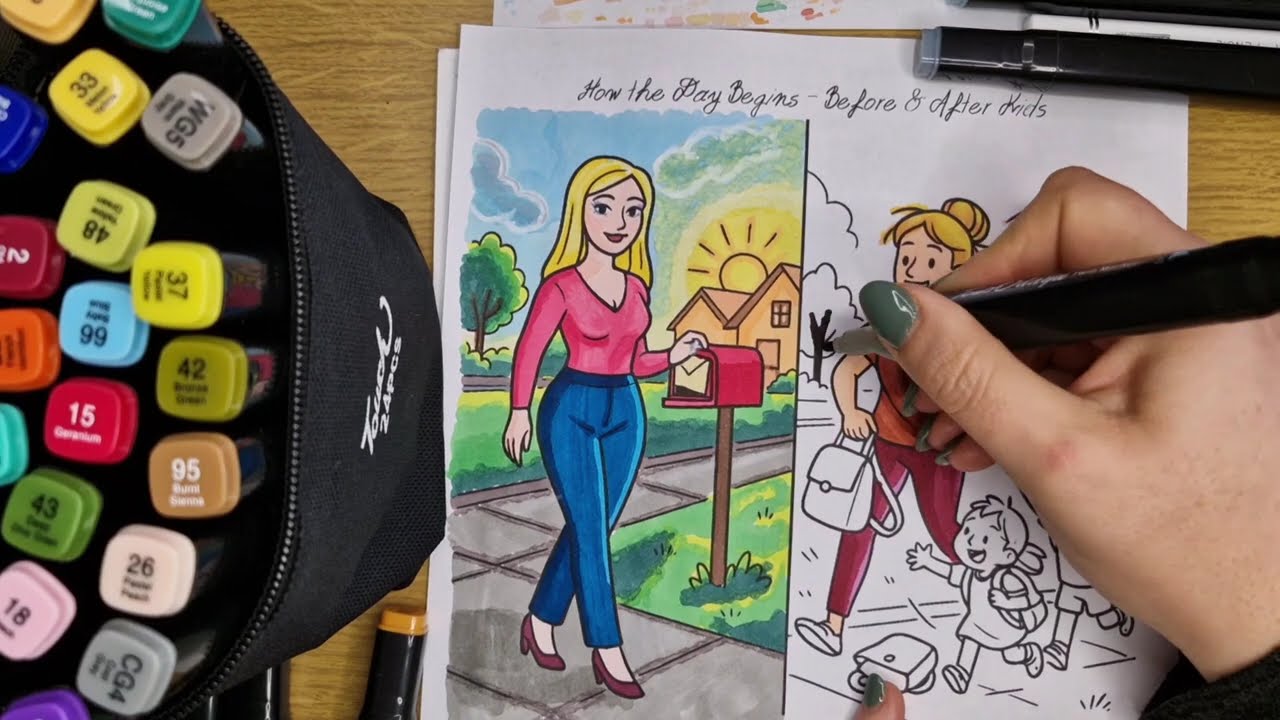 Coloring Mom Life Reality 🎨 | Calm & Relaxing with Soft Music. If this is your life too, hit LIKE