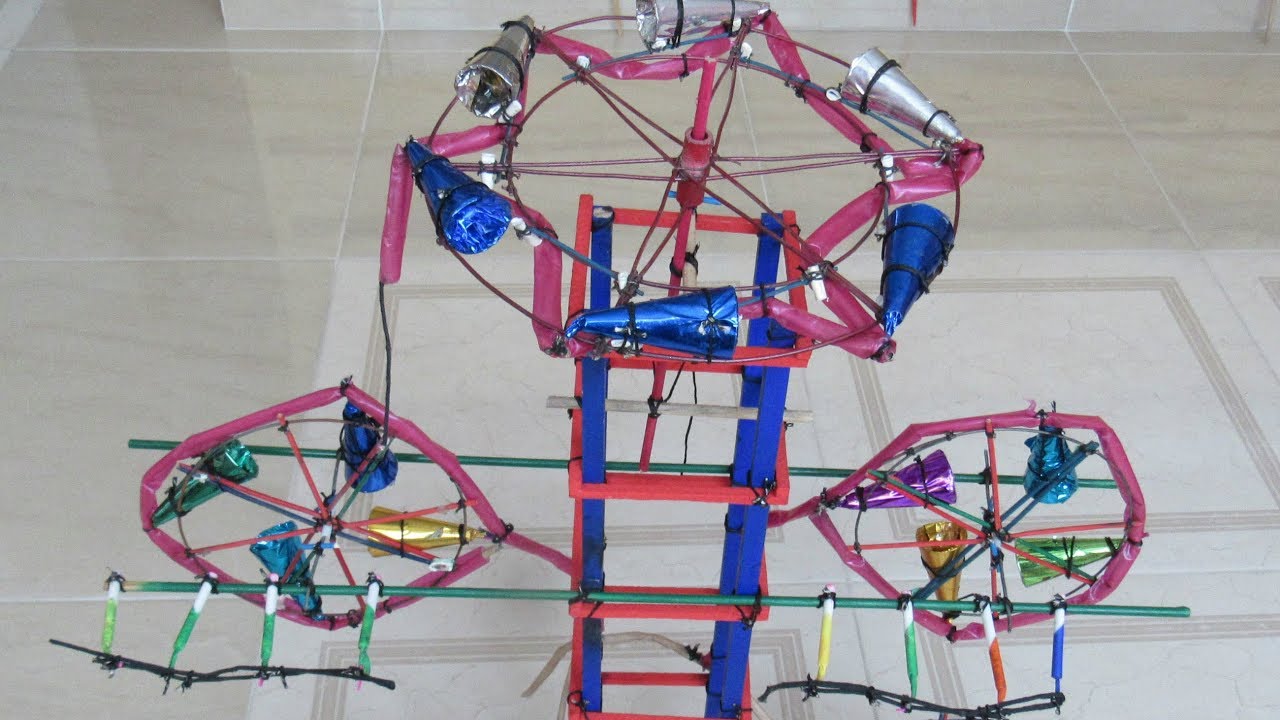 Quema de Castillo pirotecnico en maqueta!!  hecho con (VOLCANCITOS)
