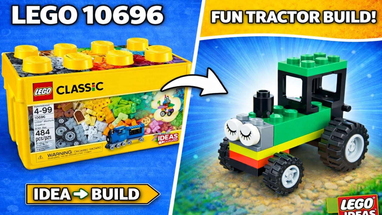 How to Build Green Tractor with Lego 10696. Lego 10696 ideas. 