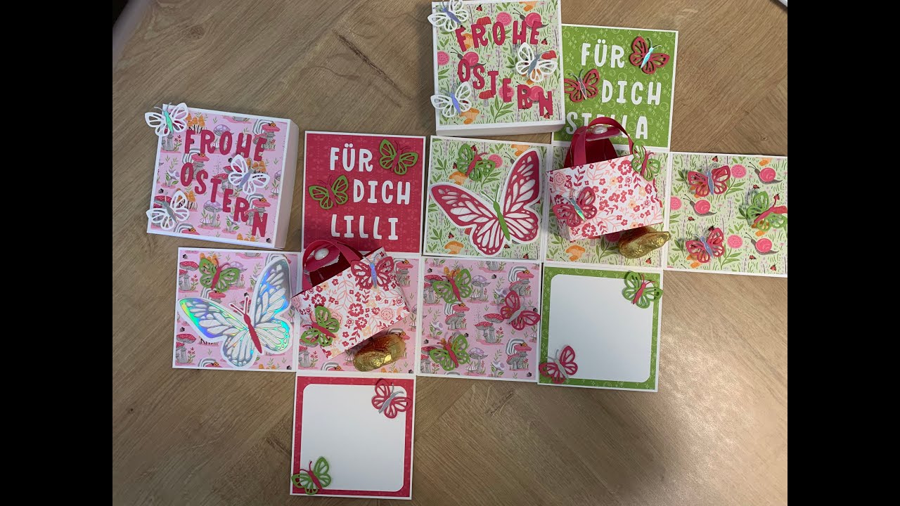 🦋 #Explosionsbox zu Ostern für Zwillinge #Schmetterlingsgrüße #Osterexpolsionsbox #Ostergeschenk 🦋