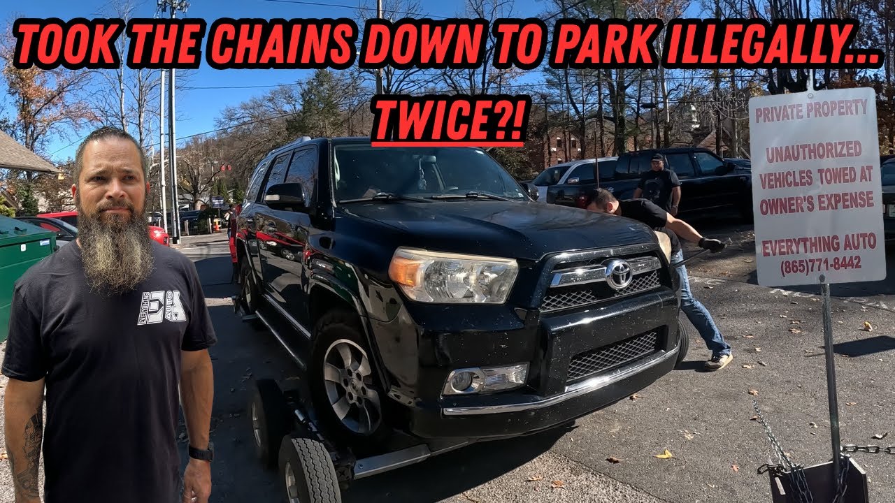Took Chains Down To Park Illegally.. TWICE?! | Illegal Parks