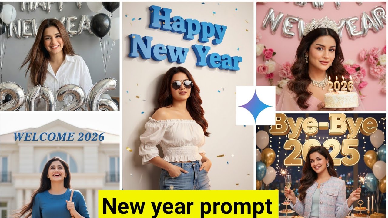 Trending New year 2026 ai prompt || Gemini prompt for girls New year celebration 🎉 