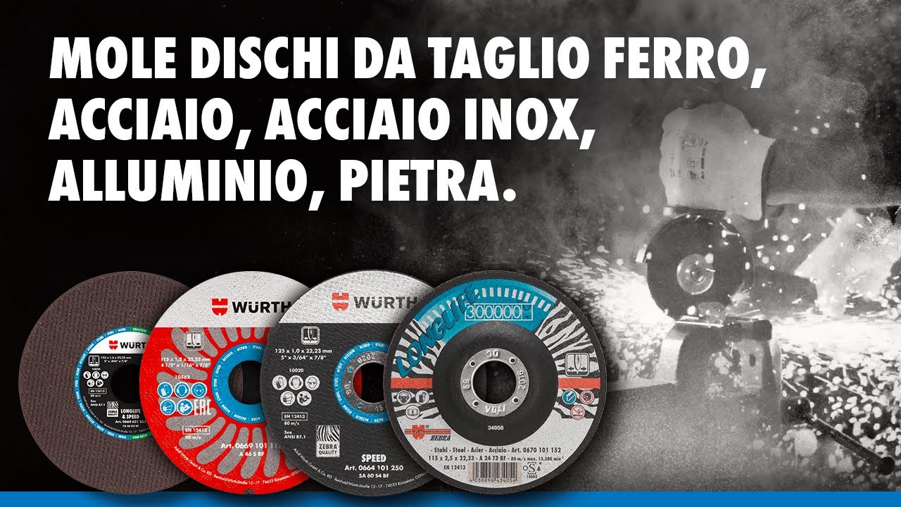 Mole dischi da taglio ferro, acciaio, acciaio INOX, alluminio, pietra | Würth Italia