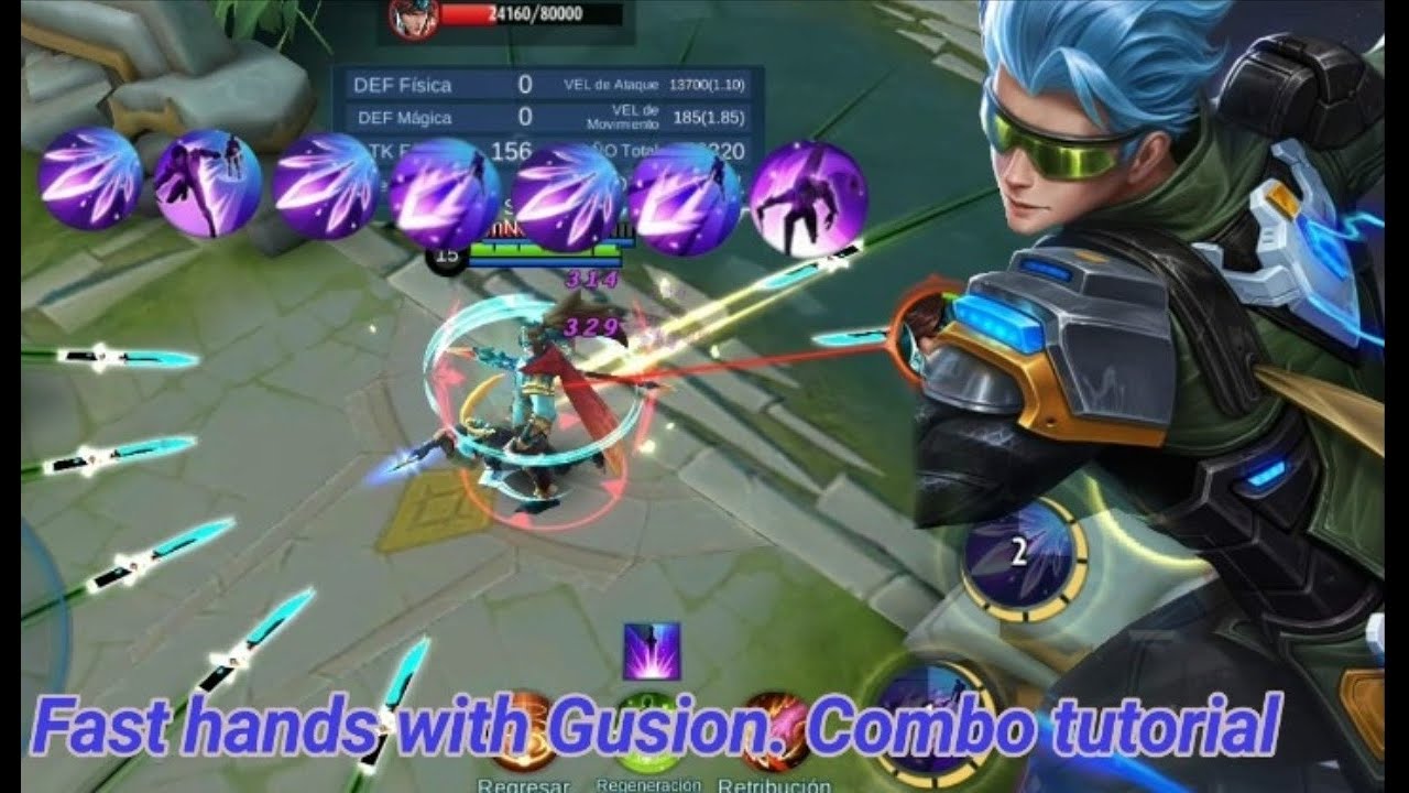 GUSION - Combos tutorial | insta kill - Robotic Hands| Mobile Legends Bang Bang