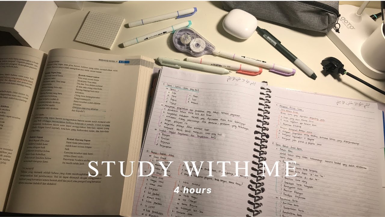 4-HOUR STUDY WITH ME 📚 [pomodoro 55/5, heavy rainy sound & calming lofi piano with count up timer]