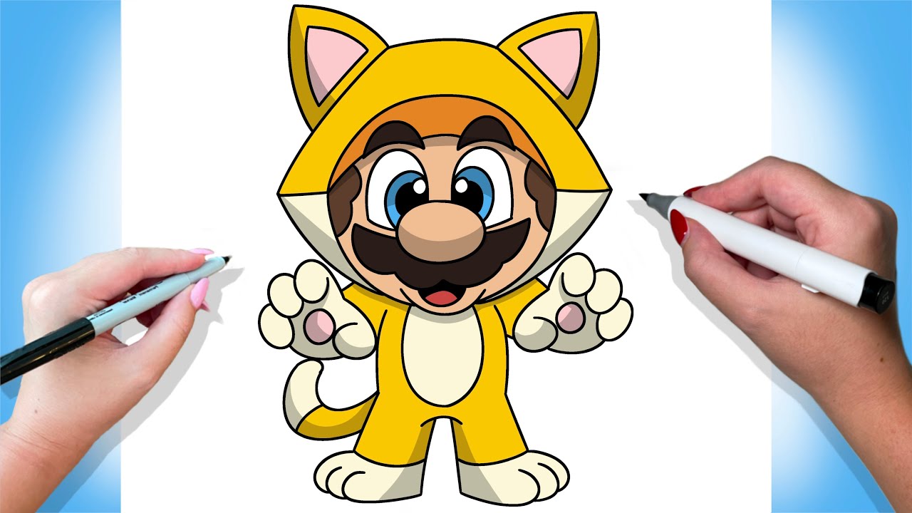 How To Draw Cat Mario | Tutorial Easy
