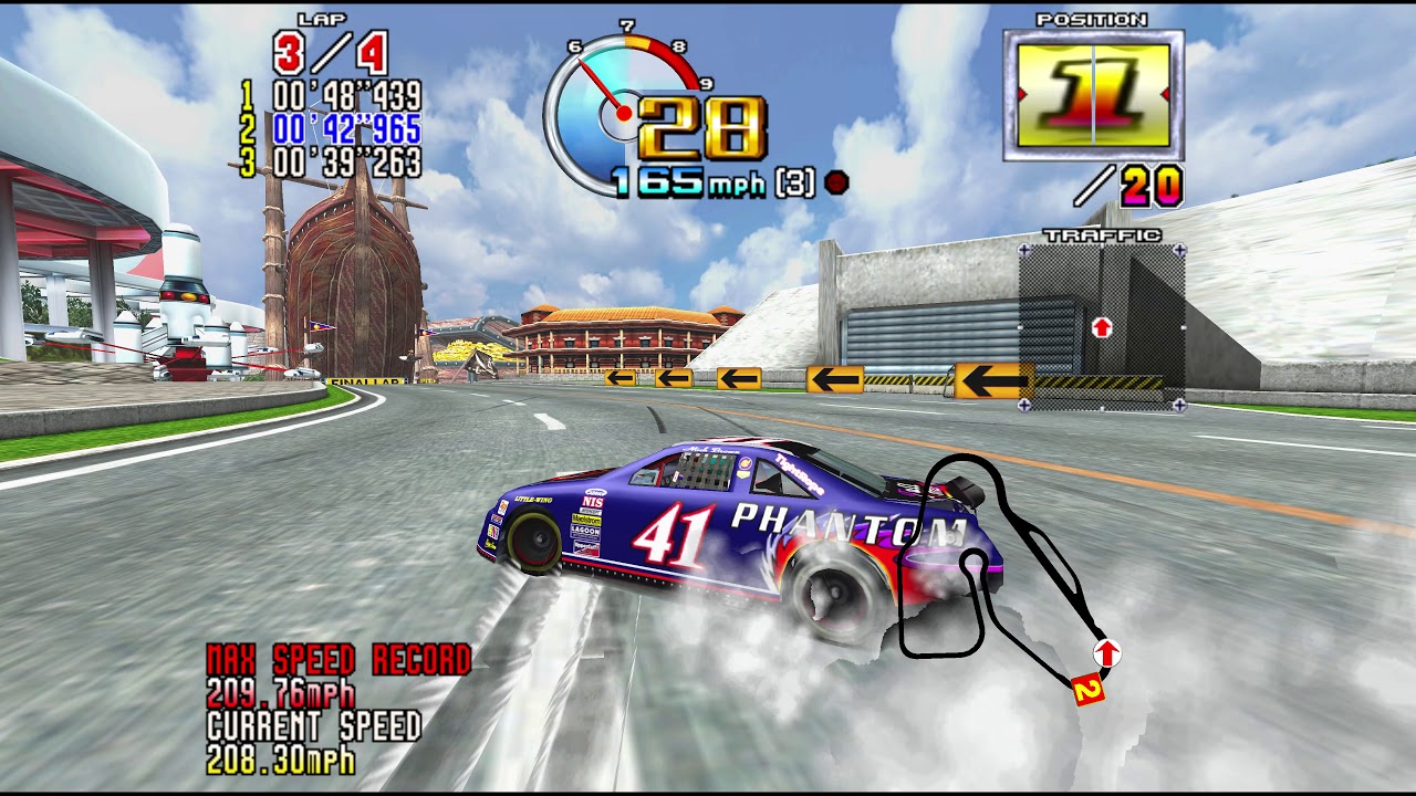 Daytona USA 2 - Advanced Course, Hard Car (4k 60 fps)