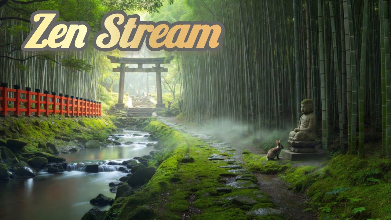 Zen Stream Morning | Peaceful Japanese Garden Water Sounds for Meditation & Relaxation