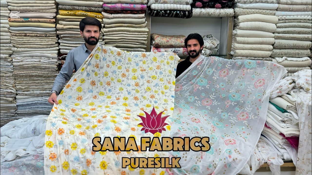 Pure Printed Gripsilk | Handwork Designer Dresses | Pure Shafoon Zardozi Work | Mukesh Rawsilk