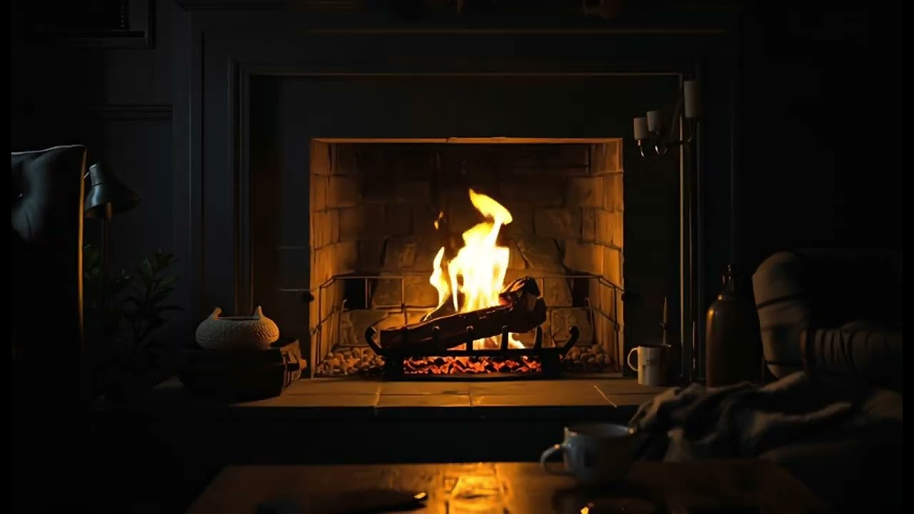 4K Ambient Fireplace | Fire | Calm fireplace