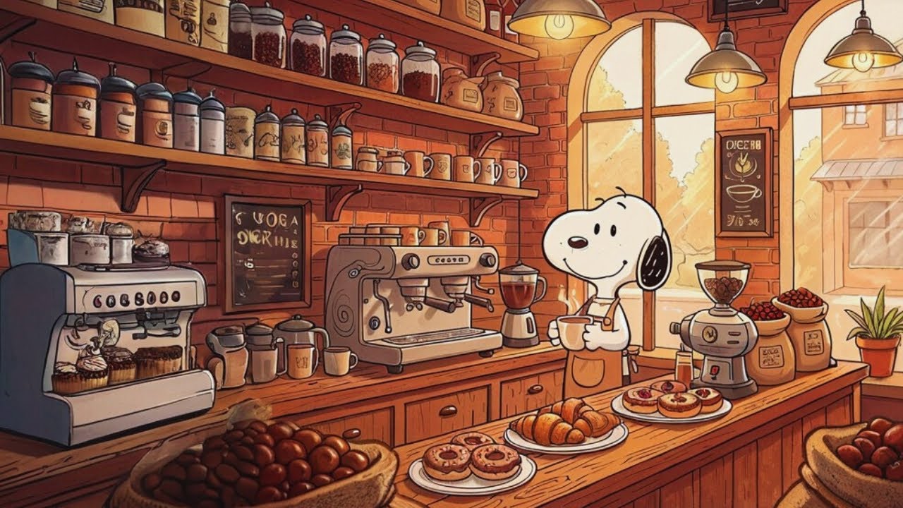 Snoopy’s Cozy Café 🎶 Lo-Fi Study Beats & Chill Ambience for Coffee, Reading & Focus