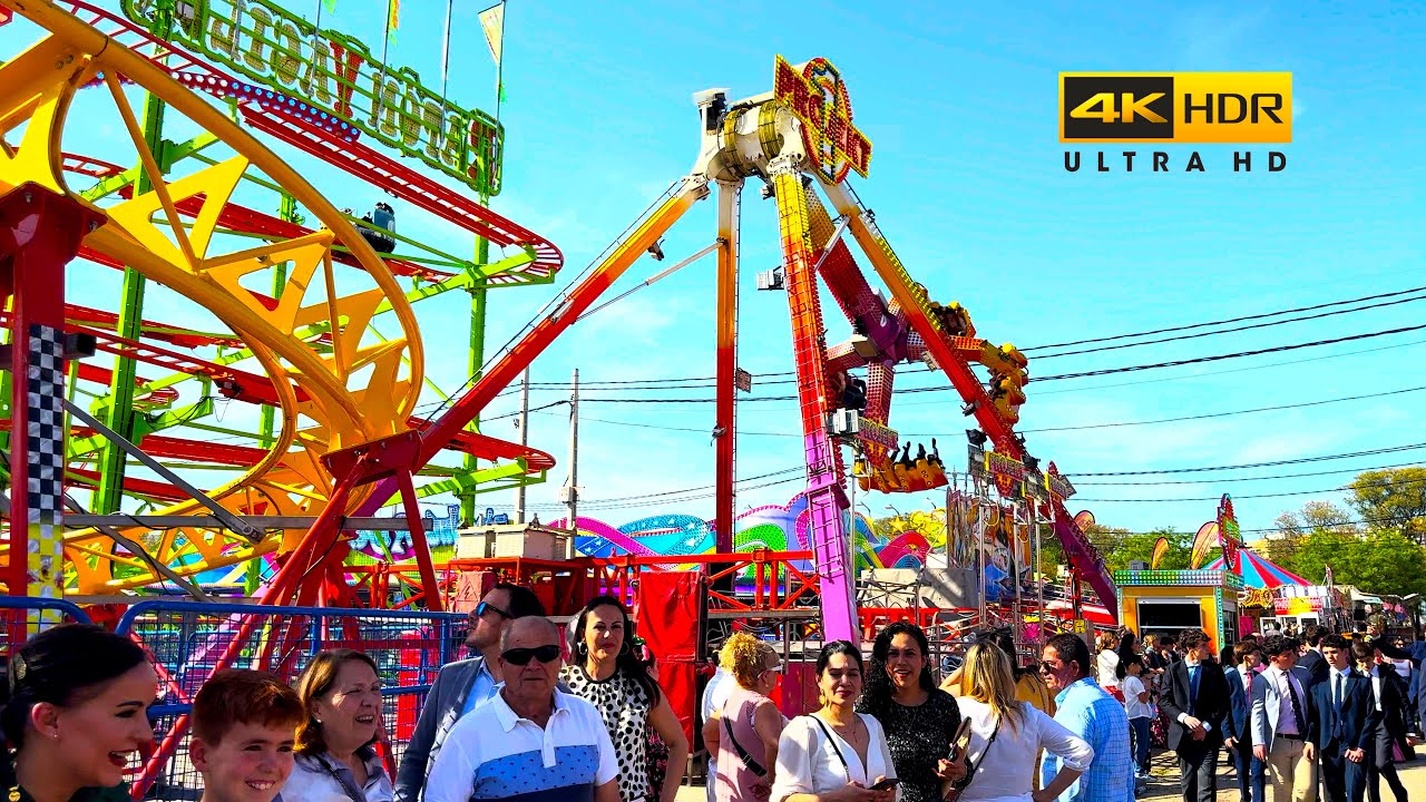 Feria de Abril de Sevilla, calle del Infierno  🎡 | 4K 60FPS HDR