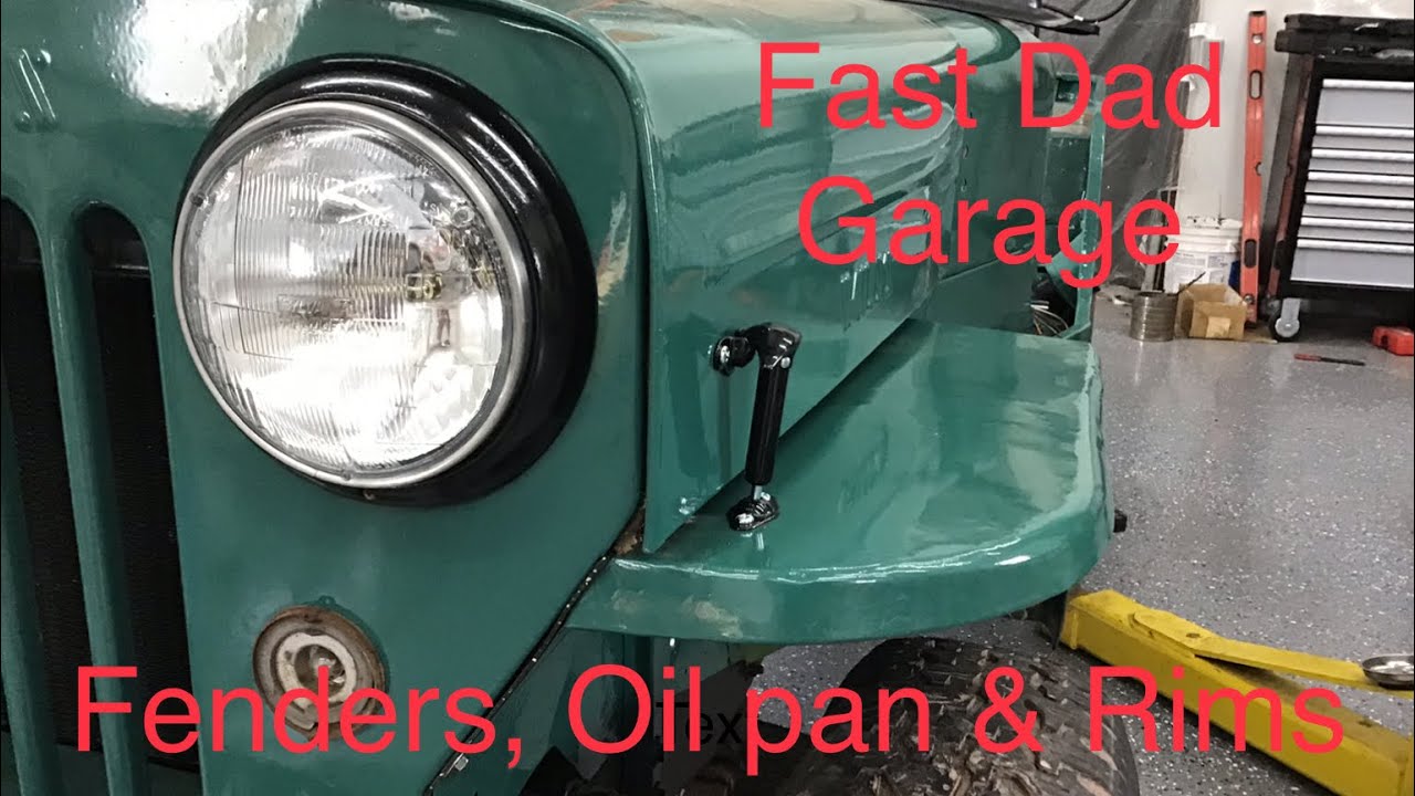 Willys Jeep Cj3b Mild Restoration #13 Fenders, Oil Pan & Rims