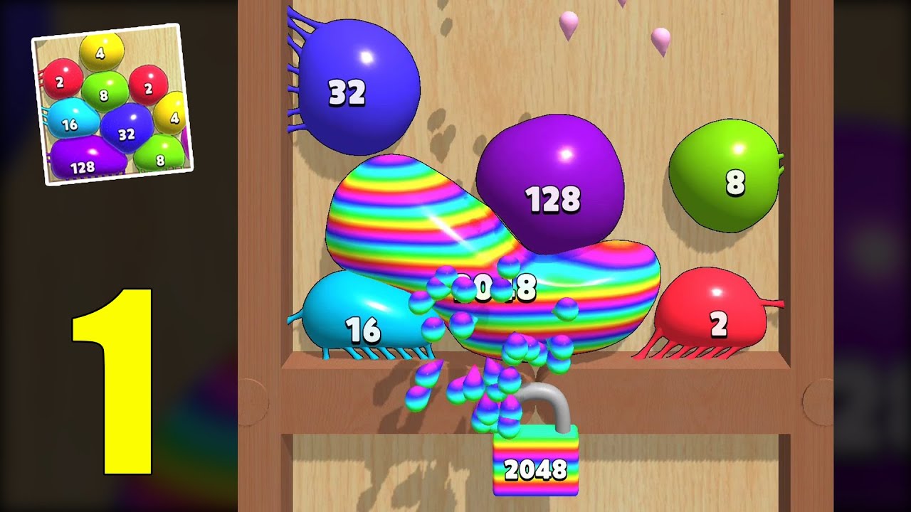 Blob Merge 3D: [unlock 2048] level 4 to level 24