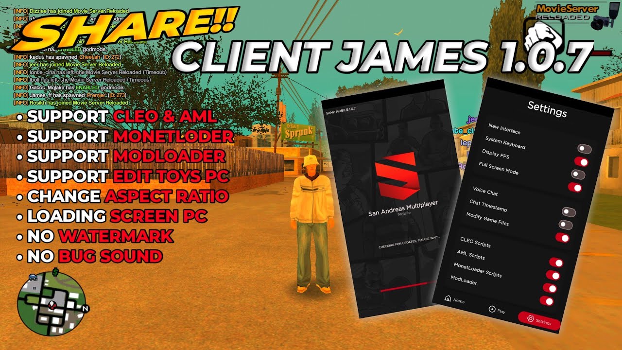 [SHARE] CLIENT JAMES REMAKE NO BUG SOUND VERSI 1.0.7 #alyn #modpacksamp