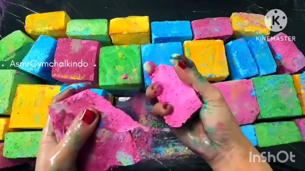 Colourful Dyed Gym chalk Crumbling 