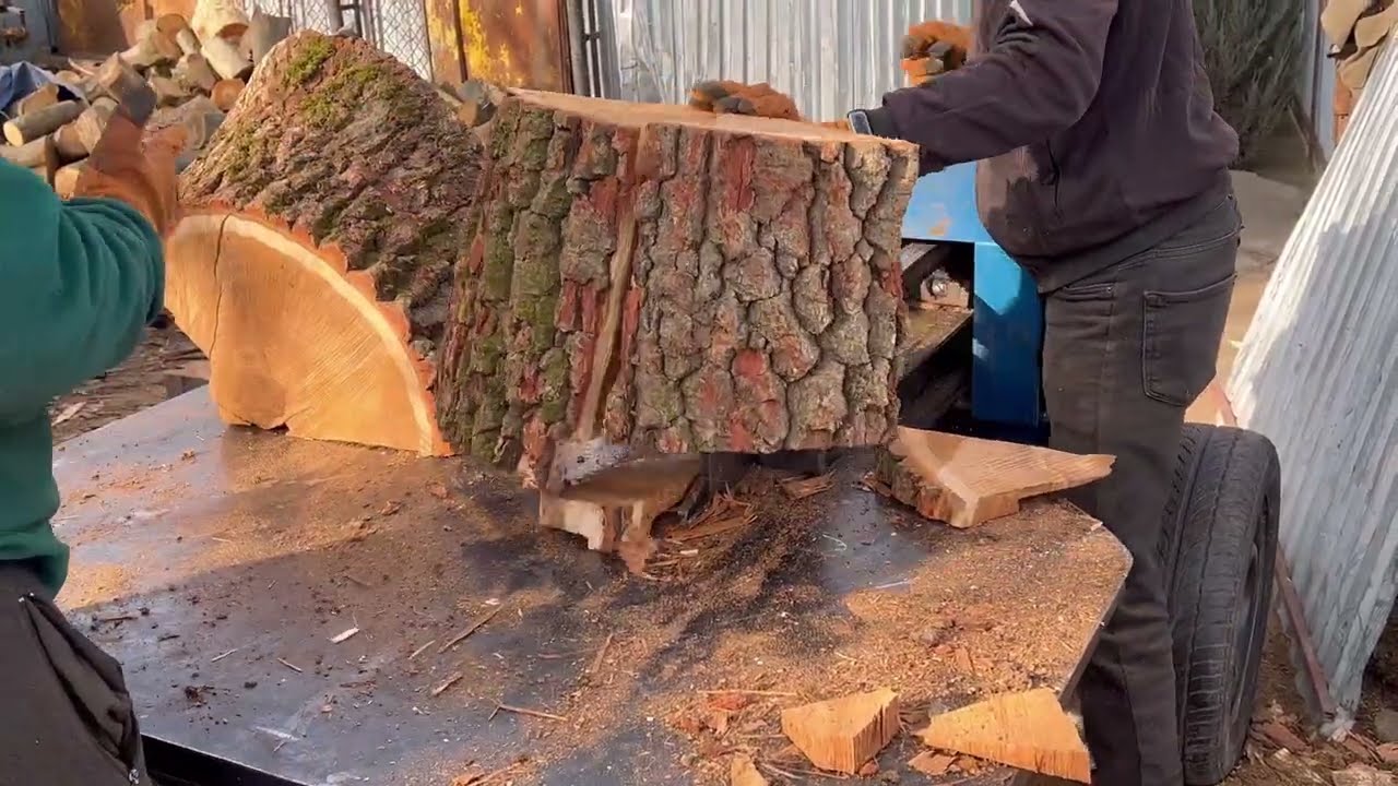 🌳🌴🌳Рубаємо ДУБОВІ дрова Дровоколом TIREX🪓🪓🪓