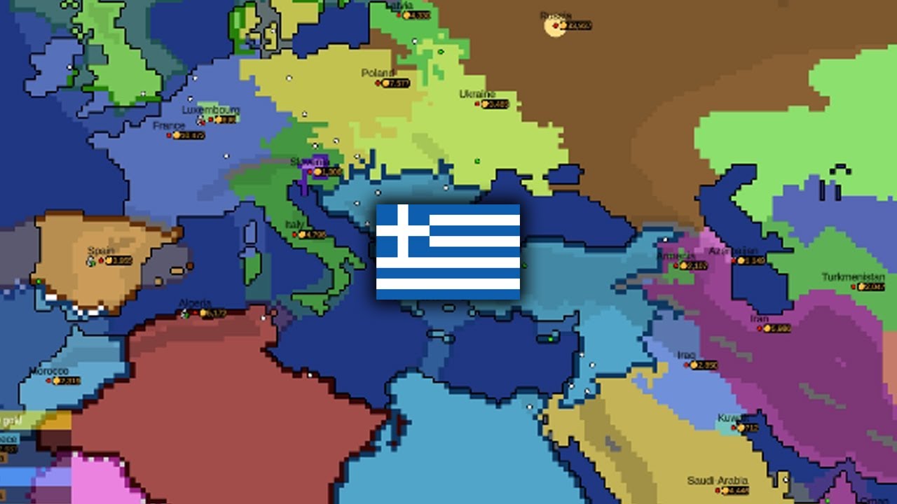 Ages Of Conflict World War Simulator - Trying to conquer the world with Greece (Modern Day)