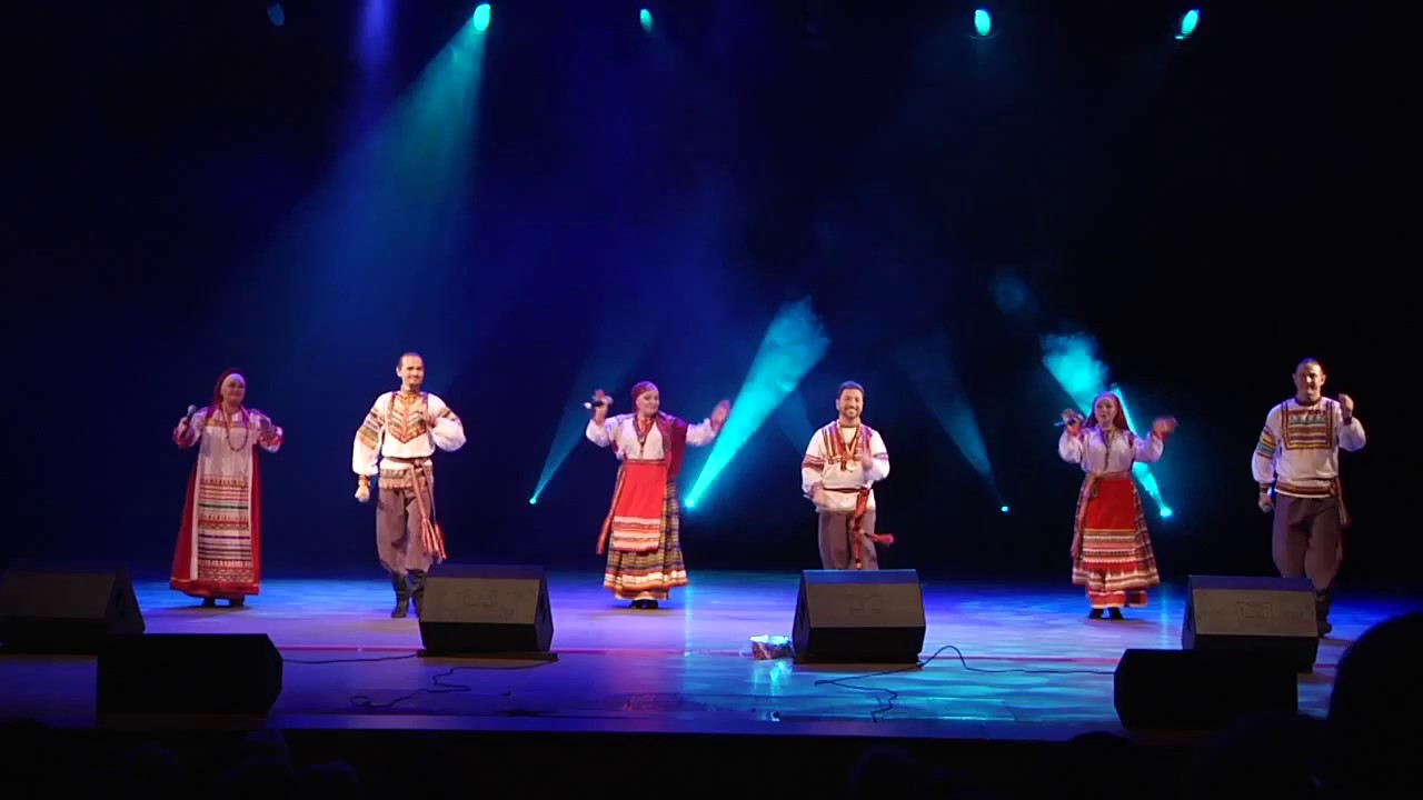 Russian folk music and song. Sings ensemble band 