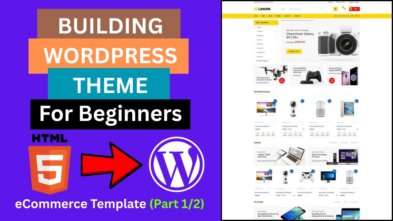 Build Custom Wordpress eCommerce theme from Scratch Part 1/2 (Step by Step)