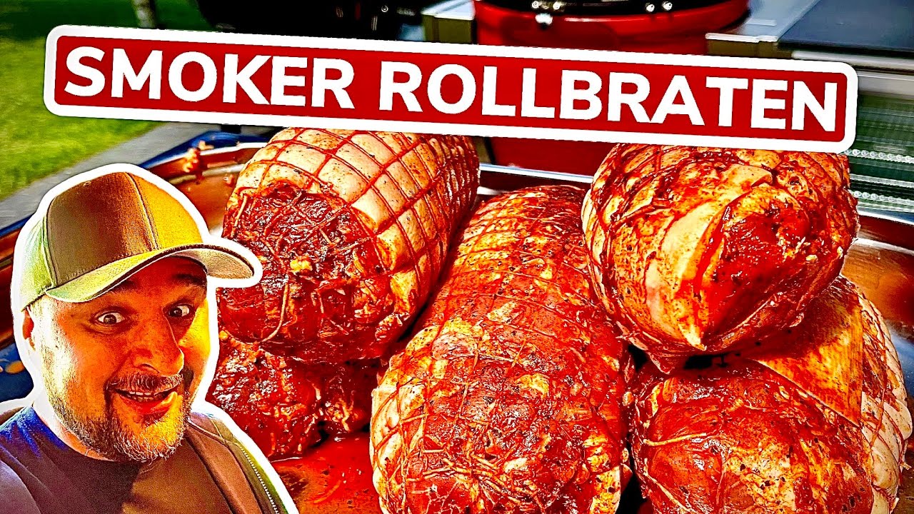7,5 kg SPANFERKEL ROLLBRATEN super knusprig im SMOKER GRILLEN --- Klaus grillt