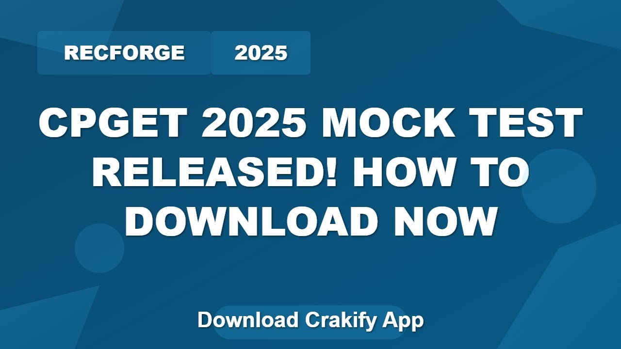 CPGET 2025 Mock Test Download | Osmania University Guide 2025