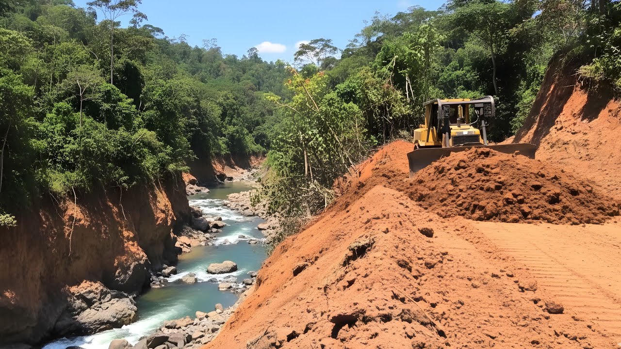 Perfectly Strong Dozer Leveling Ground | Mountain Plantation Road Construction Explained