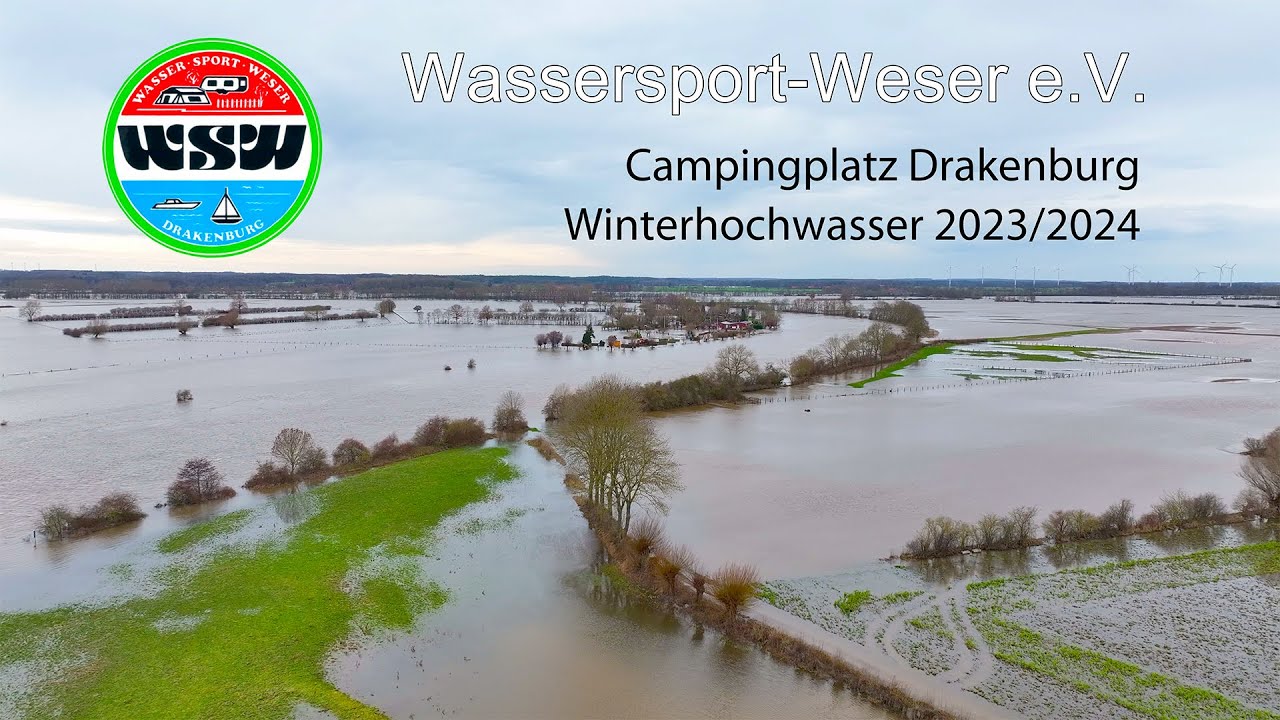 Wassersport-Weser e.V. | Campingplatz Drakenburg | Inspektionsflug Hochwasser 2023/2024