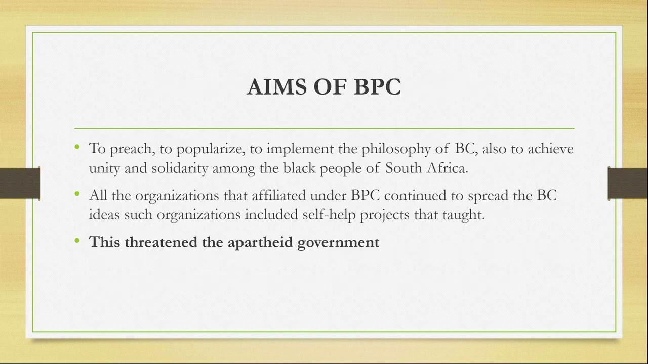 Grade 12 History - Black Consciousness Movement