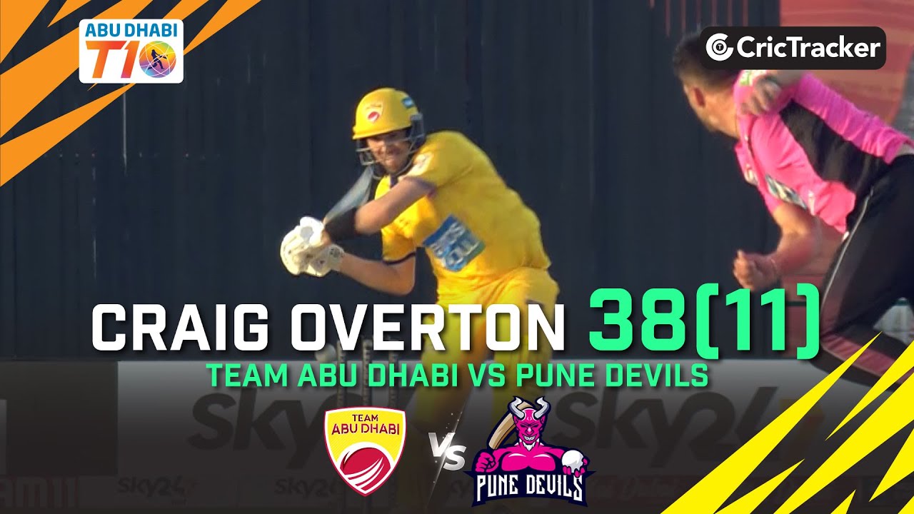Team Abu Dhabi vs Pune Devils | Craig Overton 38(11) | Match 10 | Abu Dhabi T10 League Season 4