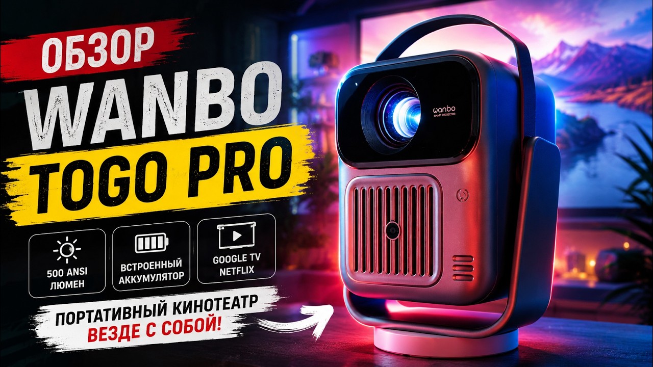 WANBO ToGo Pro | Проектор с Google TV и встроенной батареей