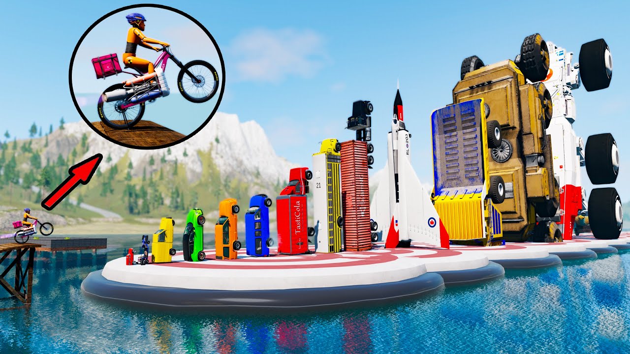 Beamng drive - Cars Domino Effect Crashes, Jumps #8
