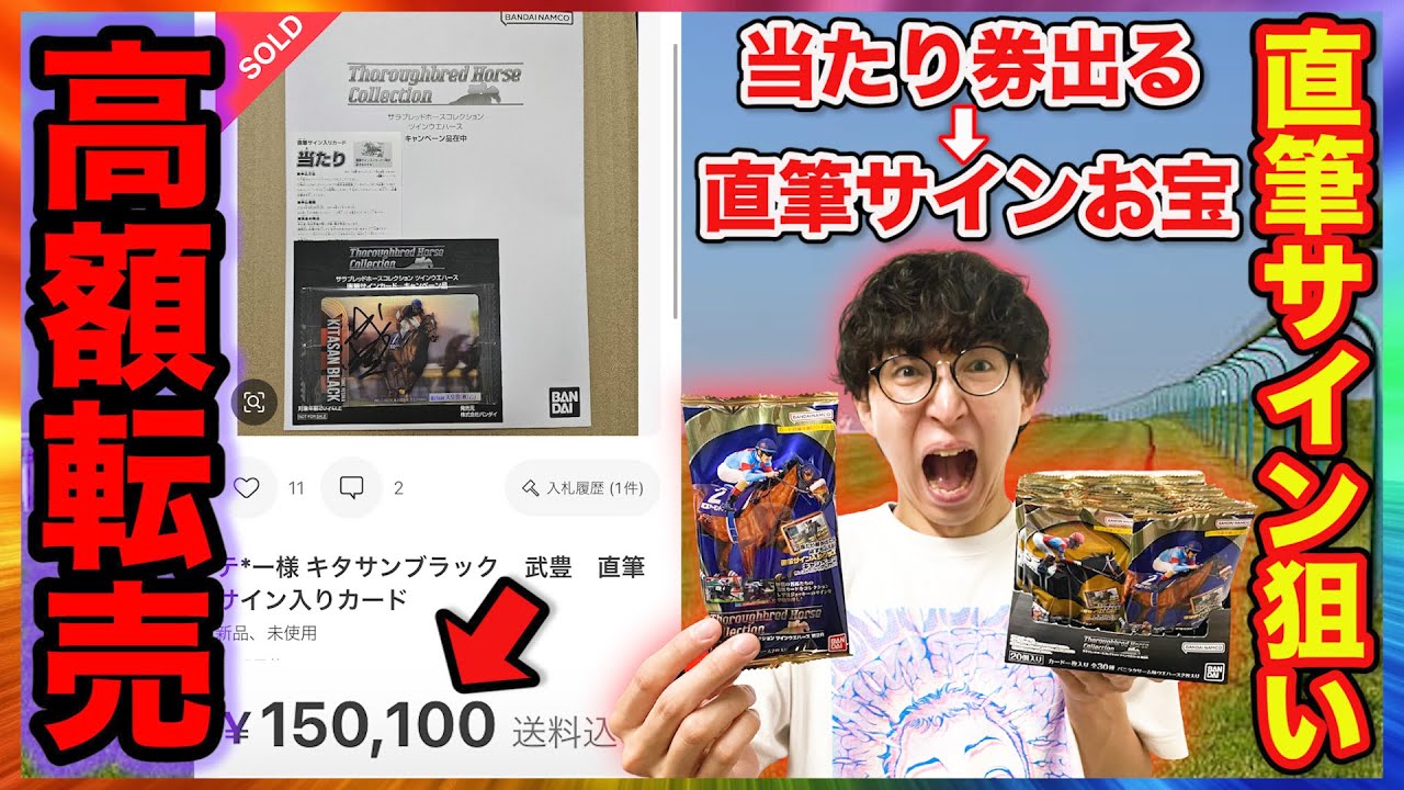 【世界で410個限定】当たり券が入ってたら大勝利！限定直筆サイン狙って大量開封してみた。｜サラブレッドホースコレクション、ツインウエハース第2R、武豊ジョッキー