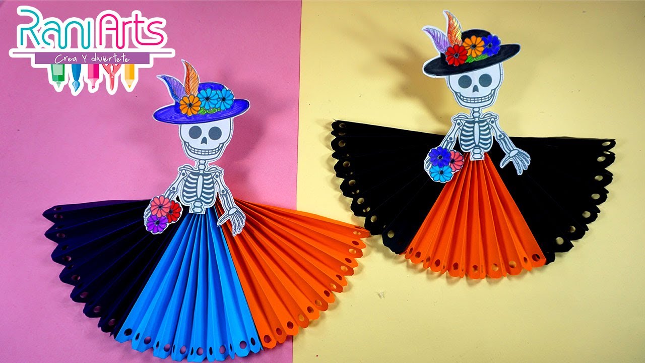 DIY: DIA DE MUERTOS Catrinas de papel muy fáciles / Decoraciones día de muertos