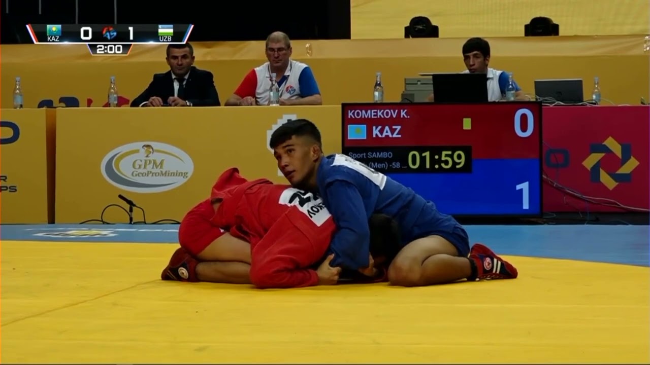 KOMEKOV Kuanushbek (KAZ)      PULATOV Fazliddin (UZB) 58 kg. EREVAN 2022 SAMBO